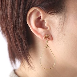 hoop(earput/K18 coating) 【受注生産】 イヤリング・ノンホールピアス