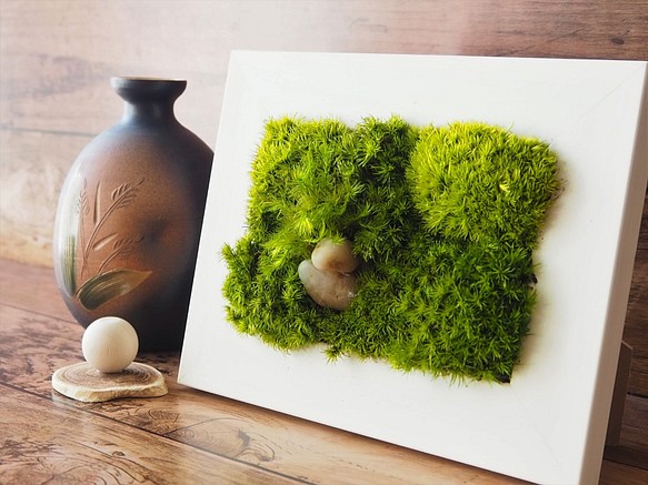 シンプルが美しい『苔山水』◆プリザーブド苔（お手入れ要らず） 1枚目の画像