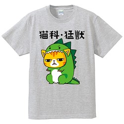 猫Tシャツ　猫科・猛獣　男女兼用M　グレー 1枚目の画像