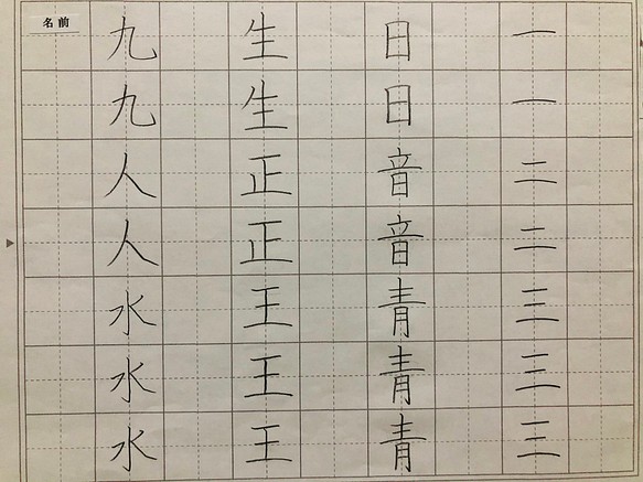 1年生で習う漢字練習 オプションあり 書道 Kaku Calligrapher 通販 Creema クリーマ ハンドメイド 手作り クラフト作品の販売サイト