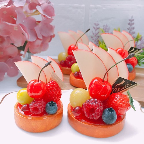 7種のフルーツたっぷりタルト メモスタンド オブジェ☆フェイク 