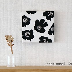12×12cm小布面板【斯堪的納維亞花】黑色 第1張的照片