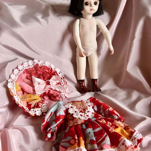 極上イタリア製 サクラビスク正絹お着物23センチ おもちゃ/人形