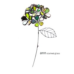 ステンドグラス　紫陽花D210630-G 1枚目の画像