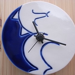 青の猫時計 1枚目の画像