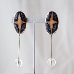 Cross Star Earrings七宝焼き イヤリング 1枚目の画像