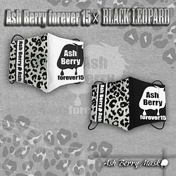 Ash Berry forever15×BLACK LEOPARD(Black/White)立体型マスク 1枚目の画像