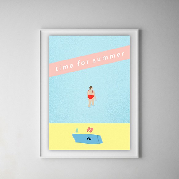 グラフィックデザインポスターtime For Summer サマー 夏休み プール 海 ポップイラスト Lancasterdentistry Net
