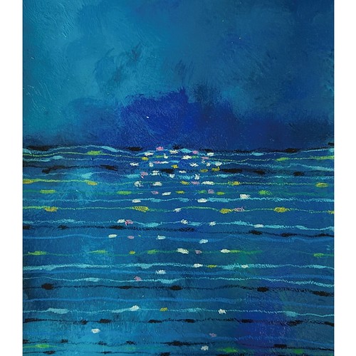 絵のある暮らし 風景 夜の海 絵画 kaz-h 通販｜Creema(クリーマ)