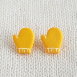 (3個) 12mm 手袋のボタン 黄色　フランス製 ＊　子ども服　ミトン　冬 1枚目の画像