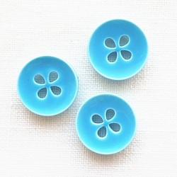 四つ葉のボタン18mm(2個)ブルー　フランス製　■ 1枚目の画像