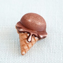 (2個) 21mm アイスクリームのボタン チョコレート USA ＊ 入園グッズ 1枚目の画像