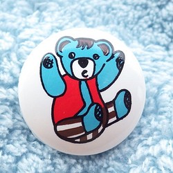 （2個）青いクマちゃんのボタン　フランス製 1枚目の画像