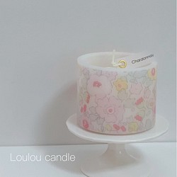 完成品　リバティ ベッツィ　ジンジャーピンク フレグランスキャンドル　シャルドネの香り 1枚目の画像