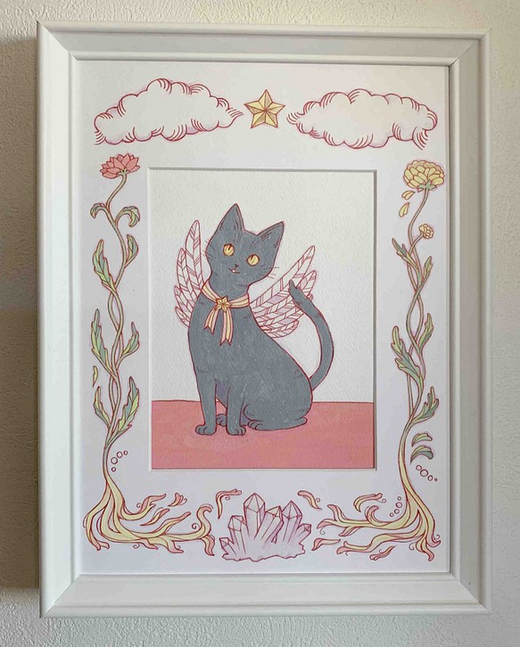 猫　原画「天使にゃんこ」