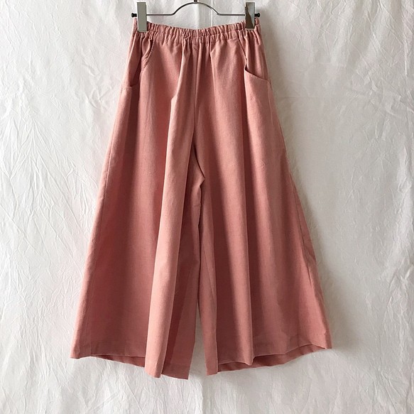 是一個基本的精細燈芯絨長裙褲（粉紅色） 第1張的照片
