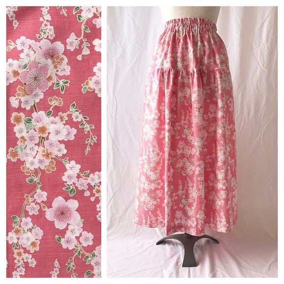 suzu-sama的專屬頁面【日式花紋】優雅華麗的層疊裙（櫻花櫻花：櫻花色） 第1張的照片