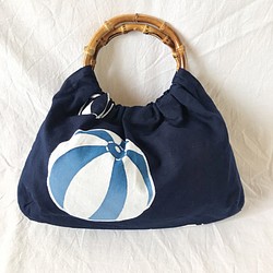[日式]浴衣面料：裙子和配套袋（紙氣球） 第1張的照片