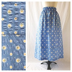 フレンチリップルの裾切替スカート（ライラックブルー） 1枚目の画像