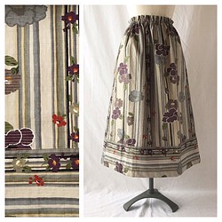 【和柄】はんなりと可愛い裾切替スカート：80cm丈（パープル） 1枚目の画像