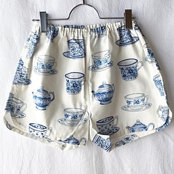 ★免費送貨★可愛的Hagile女式褲子：M（茶杯：白色） 第1張的照片