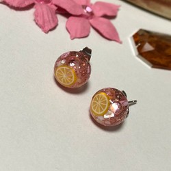 【送料無料】桜のピンクレモネード/ピアス 1枚目の画像