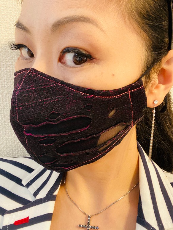 モード系 おしゃれ かっこいい 布マスク 立体マスク 大きめ フィルターポケット メンズマスク ラメピンク マスク Miki S Mask Shop 通販 Creema クリーマ ハンドメイド 手作り クラフト作品の販売サイト