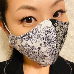 おしゃれマスク　バンダナ柄　大きめ　布マスク　フィルターポケット　立体マスク　メンズ　送料無料 1枚目の画像