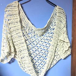 ボレロ　かぎ針編み　袖付き 1枚目の画像