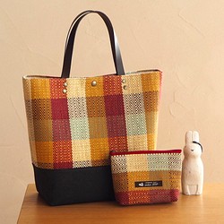 [2020年幸運袋]方形手提袋和手工編織格紋檢查套（引擎） 第1張的照片
