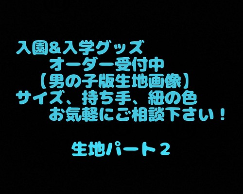 入園・入学グッズ⭐オーダー受付中♪男の子版生地パート②