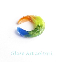 イヤーカフ（中）片耳　トロピカル4色　ガラス　 1枚目の画像