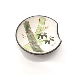 【清水焼】豆皿箸置（竹） 1枚目の画像