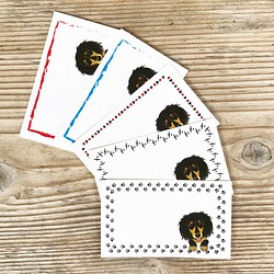 犬のメッセージカード　ミニチュアダックス　黒 1枚目の画像