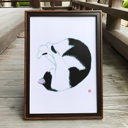 猫のポスター　A4サイズ　「夢の中」 1枚目の画像