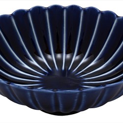 555-0062　取鉢 ボウル 和陶器 和モダン /ぎやまん楕円鉢(茄子紺) 1枚目の画像