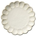 555-0083　盛皿 大皿 中皿 プレート 和陶器 和モダン /白練輪花27プレート 1枚目の画像