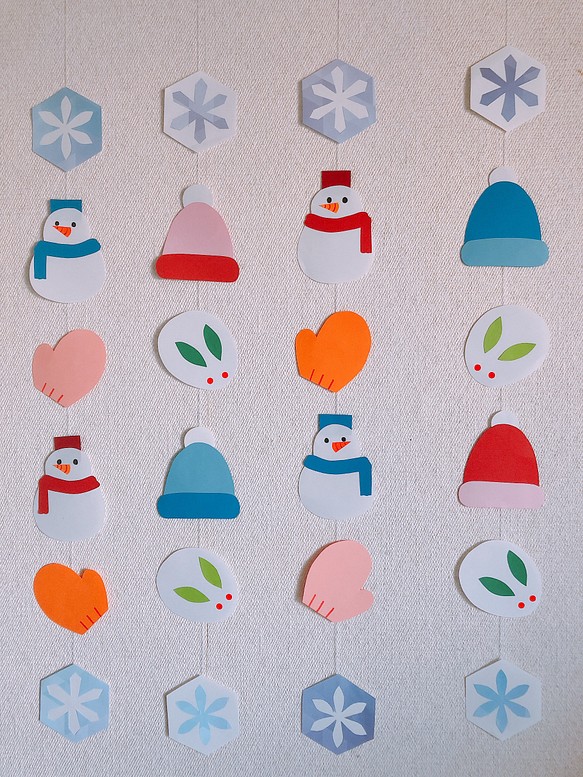 つるし飾り ハンドメイド 12月 クリスマス ガーランド 壁面飾り 冬壁面 