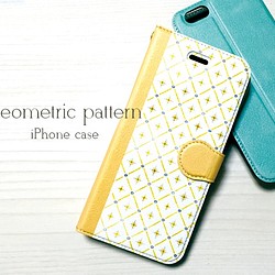 i phone case (wallet case), a geometric pattern 第1張的照片