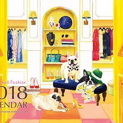 【SALE】2018年鼻ぺちゃ犬カレンダー（壁掛け） 1枚目の画像