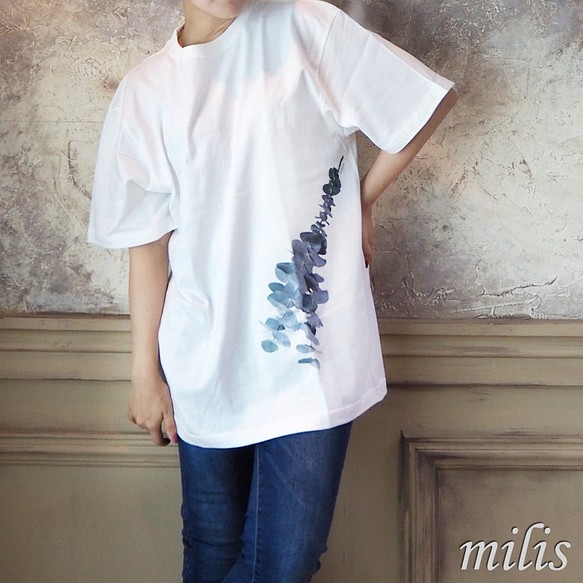 メンズ ユーカリのオーバーサイズｔシャツ バニラホワイト ｘｌ Tシャツ カットソー メンズ Milis 通販 Creema クリーマ ハンドメイド 手作り クラフト作品の販売サイト