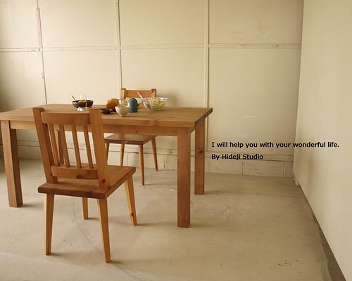 ダイニングテーブル 無垢板 モミの木 001 横150ｃｍ 宮崎 無垢家具 