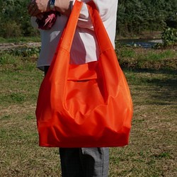 折りたたみレジ袋・エコバック・ショッピングバック・フタ付き・耐久撥水・日本製・Ｌサイズ 1枚目の画像