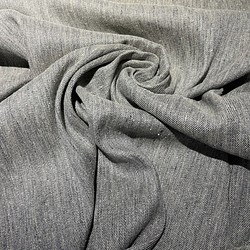 リネンシルクの遠州織物　「遠州の麻　濃いグレーTOP染め×シルク〈111㎝×1m～〉」 1枚目の画像
