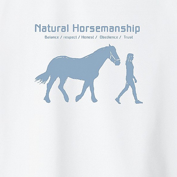 Natural Horsemanship/デザイン変更調整可/ドライTシャツ/ホワイト 1枚目の画像