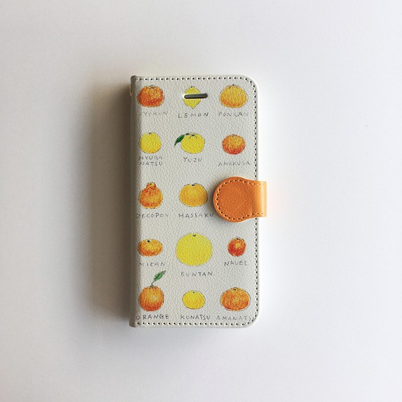 筆記本型L尺寸[橘子筆記本Ⅱ]柚子加入♪iPhone /安卓●智能外殼·封面 第1張的照片