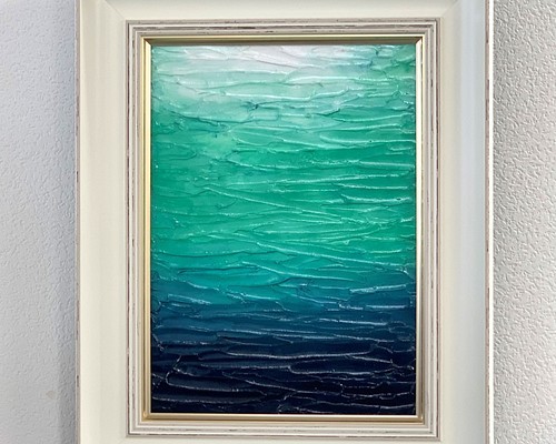 アクリル画の原画です　「海底から水面を見上げるイメージ作品、」F4 サイズです。このサイズも魅力的です。