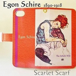 [訂購生產：高品質型] iPhone對應的筆記本類型情況下的傑作：埃貢·席勒«的妻子畫家» 第1張的照片