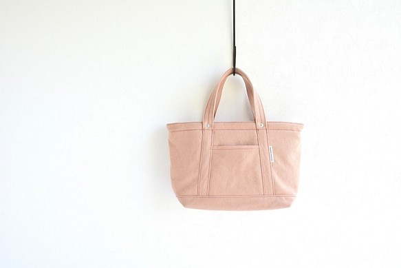 帆布ファスナートートバッグS　CANVAS TOTE FS / PINK BEIGE