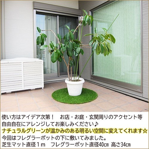 売れ筋新商品 人工芝 ピンク 芝生マット 円形 直径1m 屋内用 屋外用